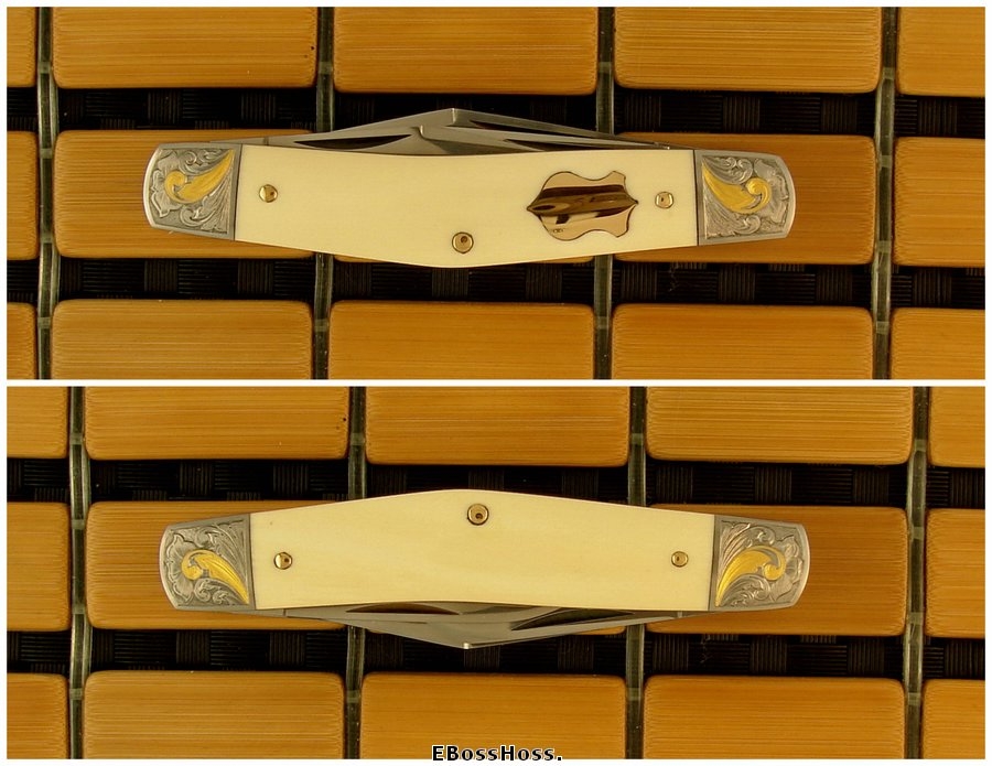 Joel Chamblin 3 3/4-inch Ivory Stockman engraved by Jim Small